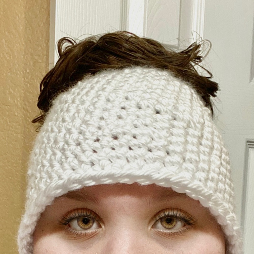 Messy bun beanie
